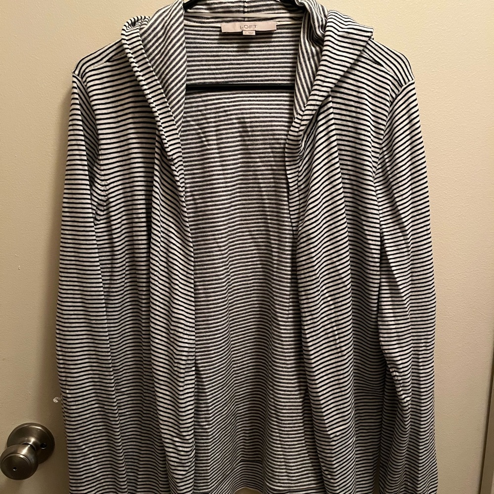 Blue/white Striped Cardigan